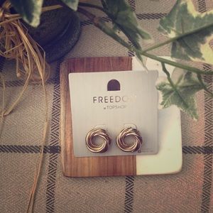 Gold Spiral Stud Earrings by Freedom at Topshop